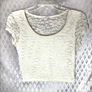 SOLD White Floral Lace Crop Top
